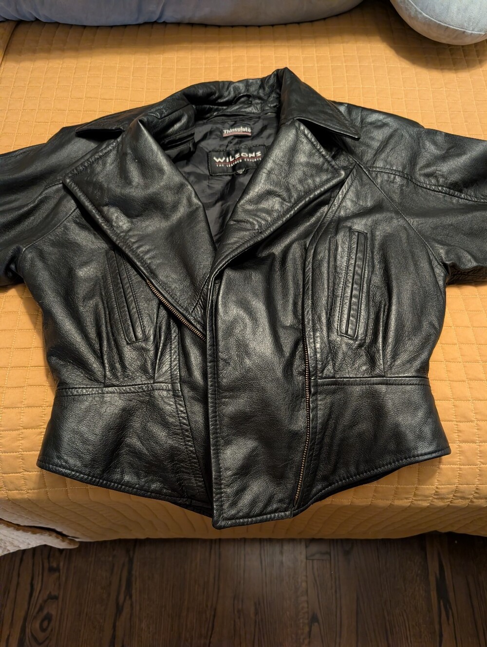 Wilson Black Fitted Leather Moto Jacket